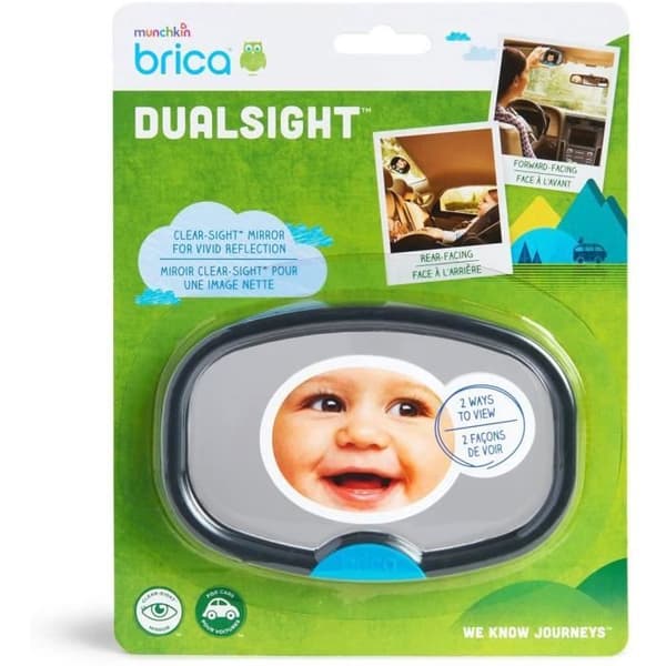 Munchkin Brica av Dual Sight Clear View Baby Car Mirror, Dual View för barn som sitter framåt eller