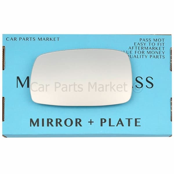 For Vw Corrado 88-95 Left Passenger Side Flat Wing Door Mirror Glass +Plate