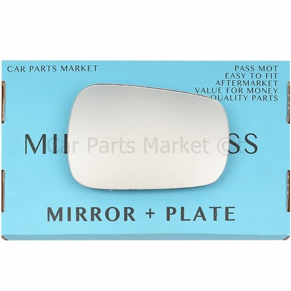 Right Driver Side Flat Wing Door Mirror Glass For Ford Fiesta 2002-2005 +Plate
