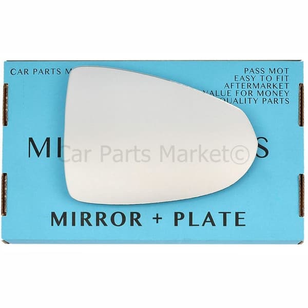 For Vauxhall Ampera 12-16 Right Side Flat Wing Door Mirror Glass with Plate