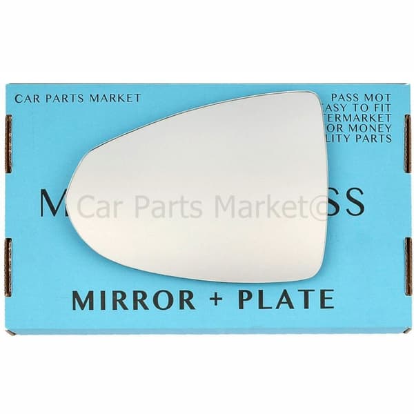 For Vauxhall Ampera 12-16 Left Side Flat Wing Door Mirror Glass with Plate