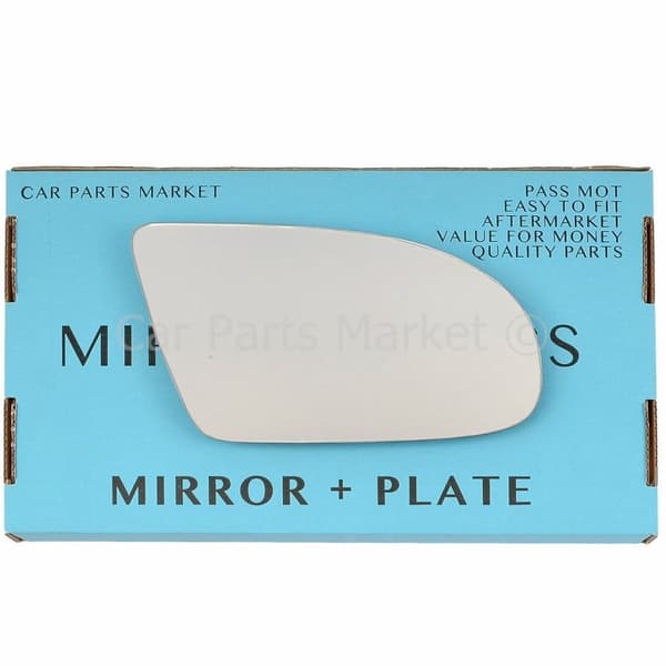 For Vauxhall Tigra 94-00 Right Side Flat Wing Door Mirror Glass with Plate