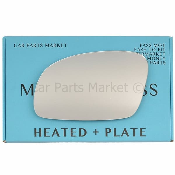 For Vw New Beetle 03-10 Left Side Flat Electric Wing Mirror Glass +Plate