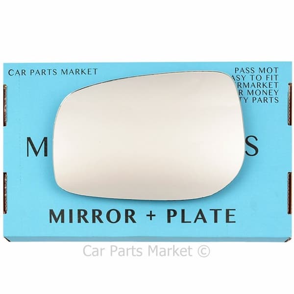 Left Passenger Side Flat Wing Door Mirror Glass For Toyota Avensis 06-08 + Plate