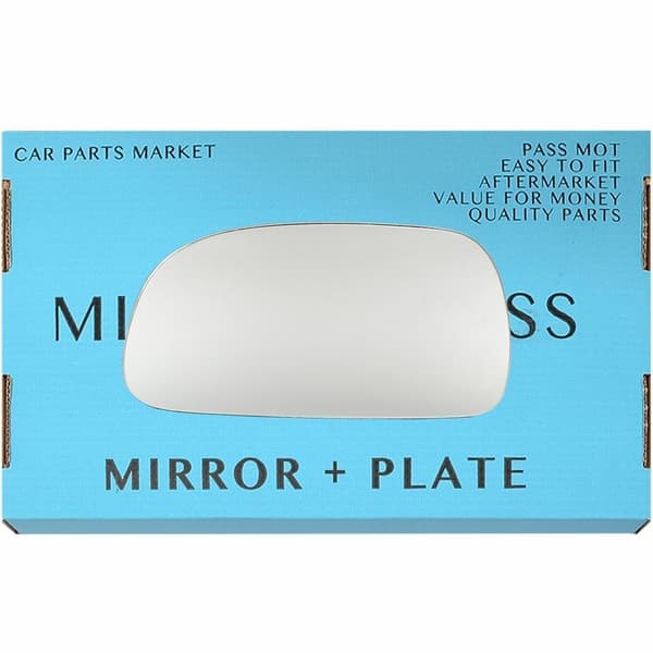 Left Passenger Side Flat Wing Door Mirror Glass For Toyota Corolla 91-97 + Plate