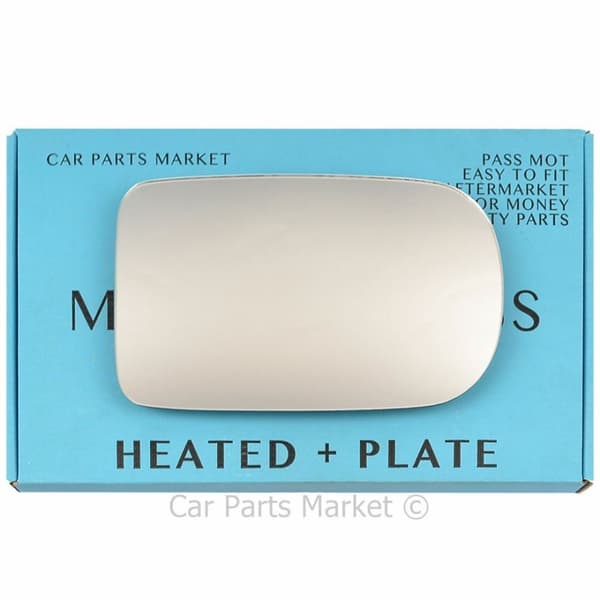 Right Side Flat Wing Door Mirror Glass For Jaguar S-Type 1998-02 Heated + Plate