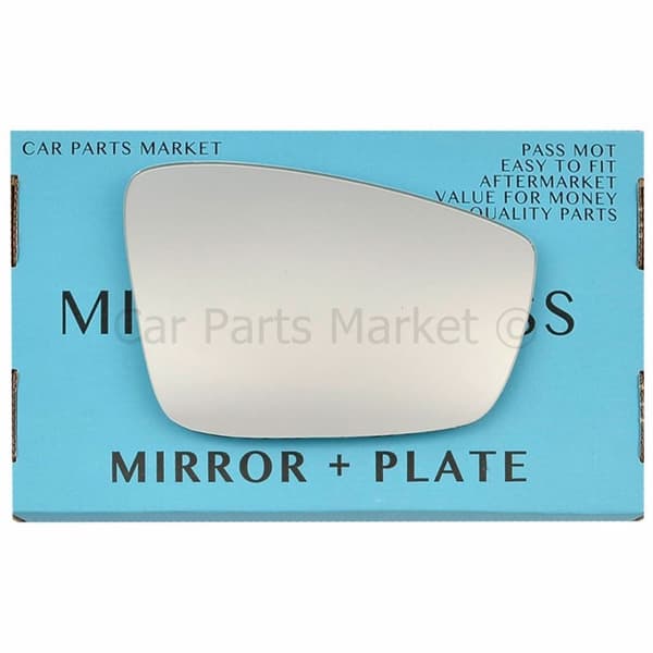 Right Driver Side Flat Wing Door Mirror Glass For Skoda Citigo 2012-2020 +Plate