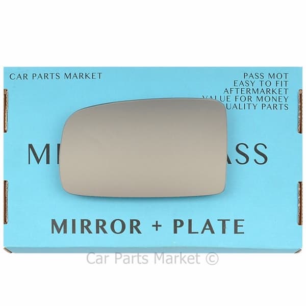 For Fiat Panda 03-09 Left Passenger Side Wing Mirror Glass with Plate