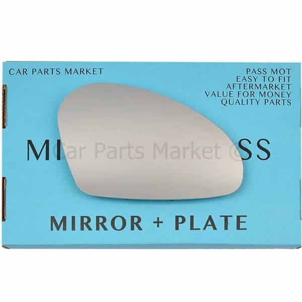For Seat Leon 03-05 Right Driver Side Flat Wing Mirror Glass with Plate