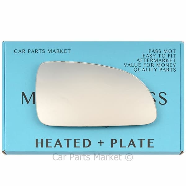 Right Side Flat Wing Door Mirror Glass For Hyundai Accent 2000-03 Heated + Plate