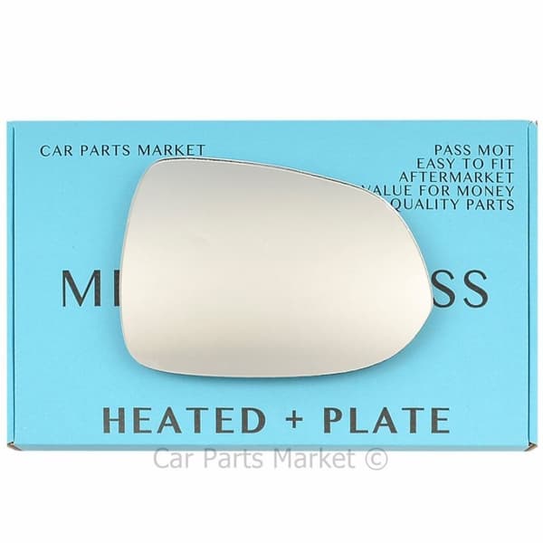 Right Driver Side Flat Wing Mirror Glass For Honda Jazz 2002-2005 Heated + Plate