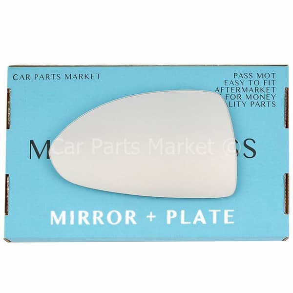For Vauxhall Corsa E 14-20 Left Side Flat Wing Door Mirror Glass with Plate