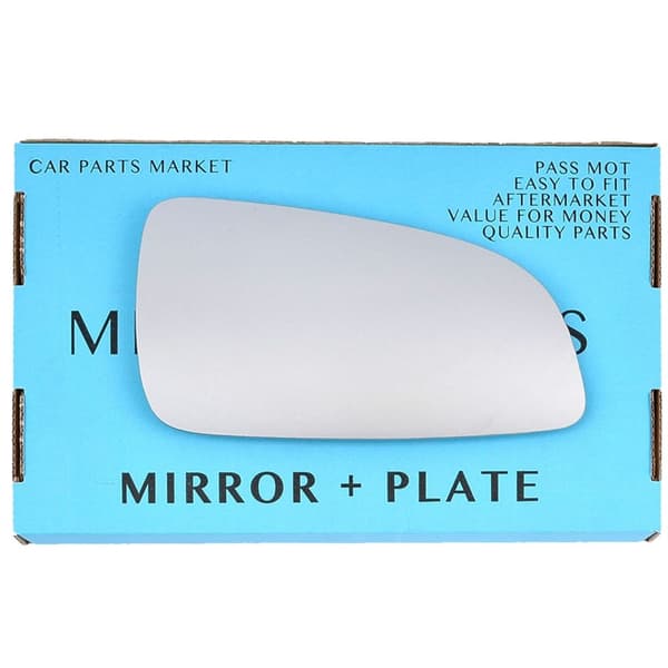 Right Driver Side Flat Wing Mirror Glass For Vauxhall Astra H 2004-2008 + Plate