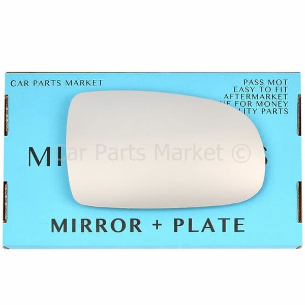 Right Driver Side Flat Wing Mirror Glass For Vauxhall Corsa C 2001-2006 + Plate