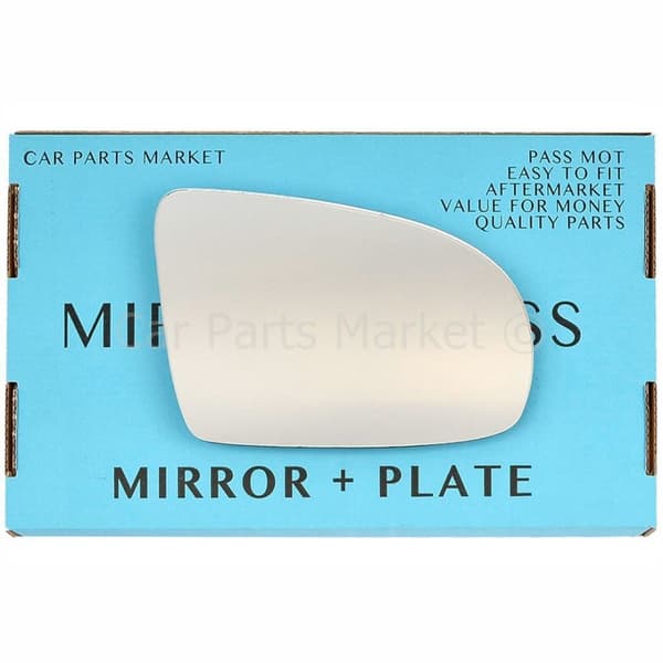 Right Driver Side Flat Wing Mirror Glass For Vauxhall Corsa B 1993-2000 + Plate