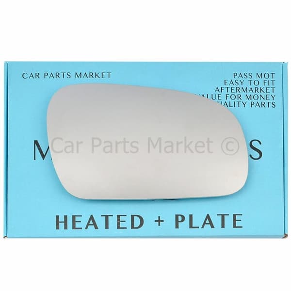 For VW Fox 2003-11 Right Driver Side Flat Electric Wing Mirror Glass +Plate