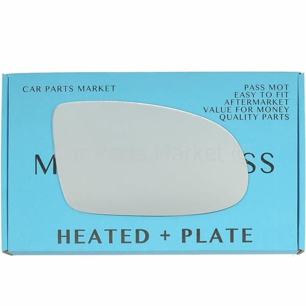 For Vauxhall Omega 94-99 Right Driver Flat Electric Wing Mirror Glass with Plate