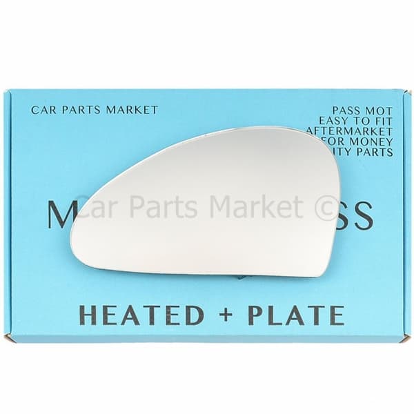 For Ford Cougar 98-02 Left Passenger Flat Electric Wing Mirror Glass with Plate