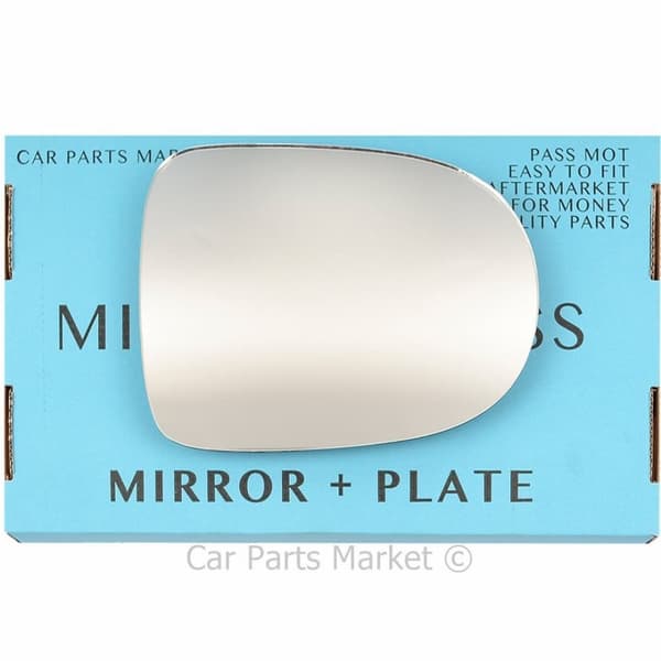 For Renault TWingo 11-14 Right Driver Side Flat Wing Mirror Glass with Plate
