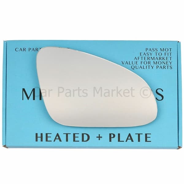 For Vauxhall Astra J 2009-15 Right Driver Flat Electric Wing Mirror Glass +Plate