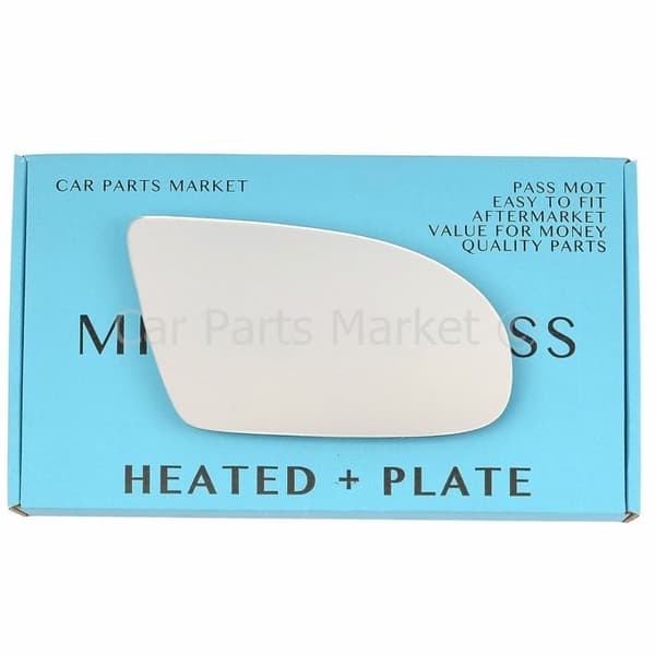 For Vauxhall Tigra 94-00 Right Flat Electric Wing Door Mirror Glass with Plate