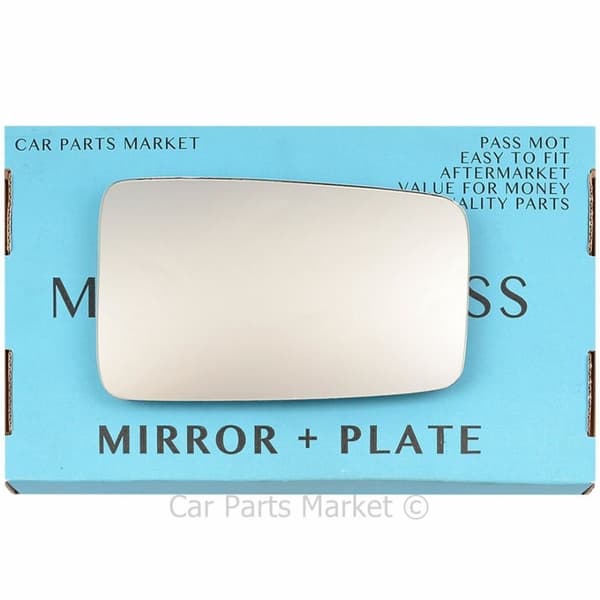 For Peugeot 405 87-97 Right Driver Side Flat Wing Mirror Glass with Plate