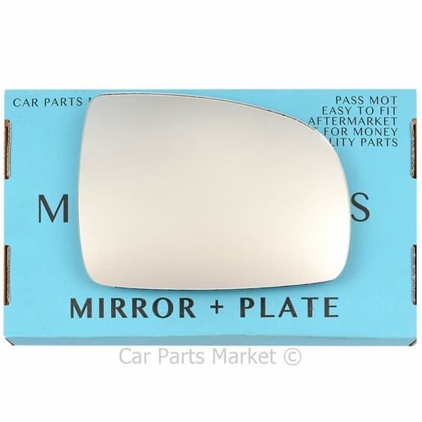 Right Driver Side Flat Wing Mirror Glass For Nissan Note 2006-2013 + Plate