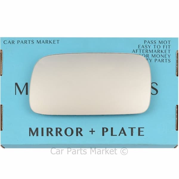 Left Passenger Side Flat Wing Mirror Glass For Nissan Almera 1995-2000 + Plate