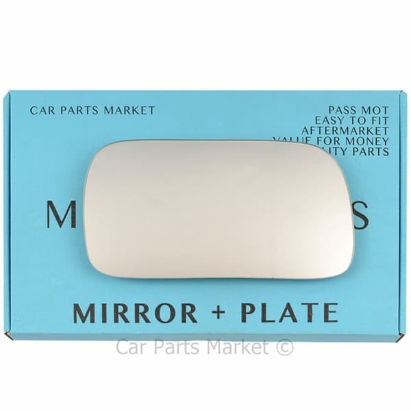 Right Driver Side Flat Wing Mirror Glass For Nissan Almera 1995-2000 + Plate