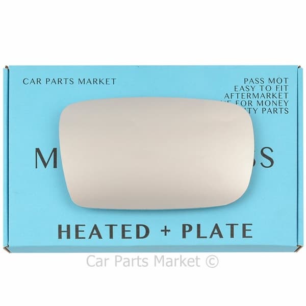 Right Driver Side Flat Wing Mirror Glass For Toyota Yaris 1999-05 Heated + Plate