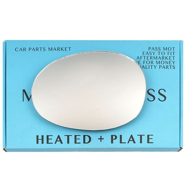 Left Passenger Side Flat Wing Mirror Glass For Toyota Aygo 05-14 Heated +Plate