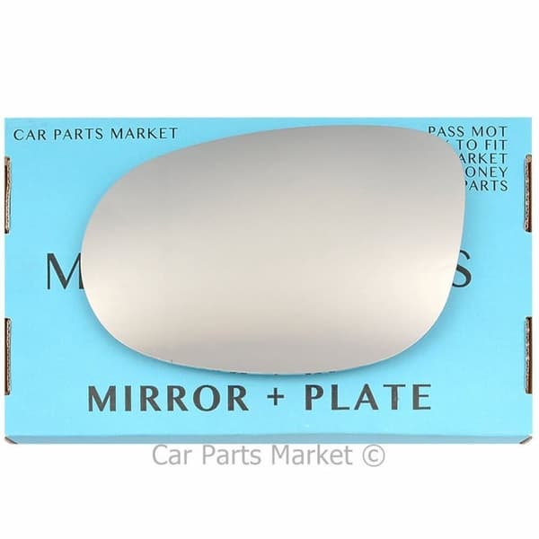 For Fiat Croma 05-11 Left Passenger Side Flat Wing Mirror Glass with Plate