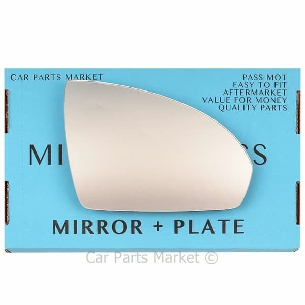 Right Driver Side Wing Door Mirror Glass For Smart Fortwo 2007-14 + Plate