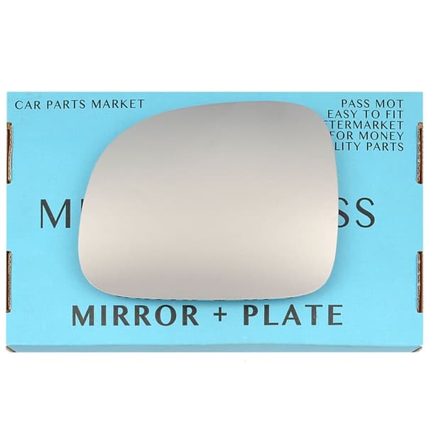 Left Passenger Side Flat Wing Door Mirror Glass For Fiat Panda 2009-2023 + Plate