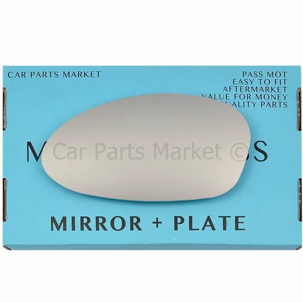 For BMW 3 Series 05-08 Left Passenger Side Wing Mirror Glass with Plate