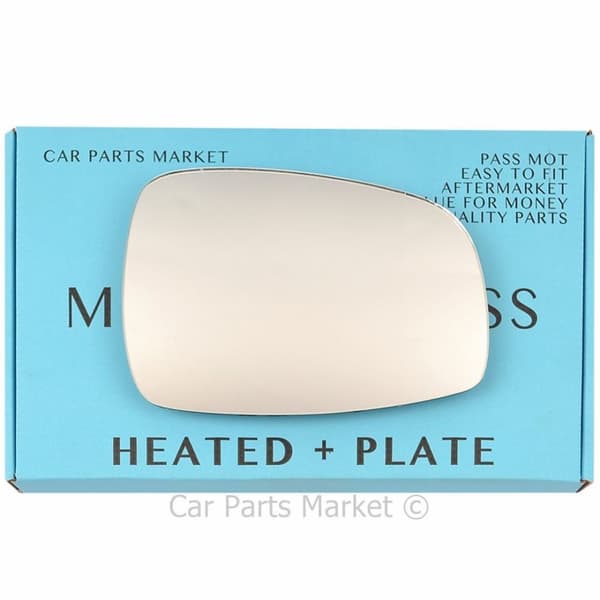 Right Driver Side Flat Wing Mirror Glass For Suzuki Swift 2004-10 Heated + Plate