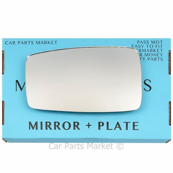 For Audi 80 90 Coupe Cabriolet 86-96 Left Passenger Side Mirror Glass +Plate