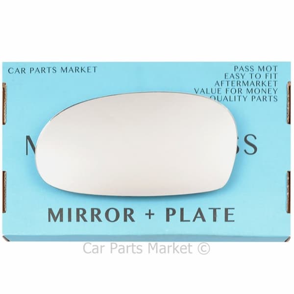 Left Passenger Side Flat Wing Door Mirror Glass For Kia Rio 2000-2003 + Plate