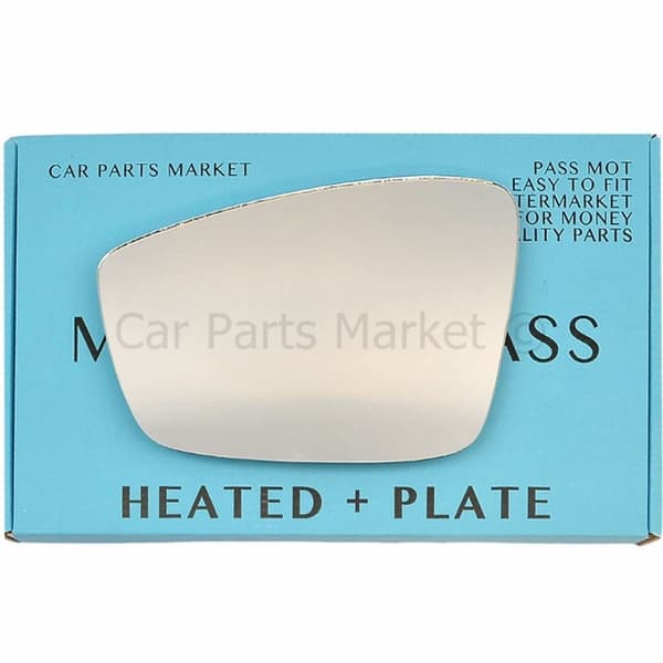 For Skoda Rapid 2012-19 Left Passenger Flat Electric Mirror Glass with Plate