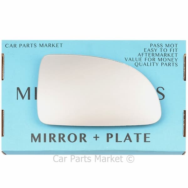 Right Driver Side Flat Wing Door Mirror Glass For Kia Rio 2003-2005 + Plate