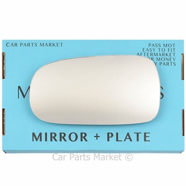 Left Passenger Side Wing Door Mirror Glass For Saab 9-5 2003-2008 + Plate