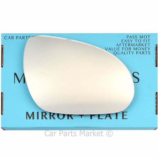 For Hyundai i30 07-12 Right Driver Side Flat Wing Mirror Glass with Plate