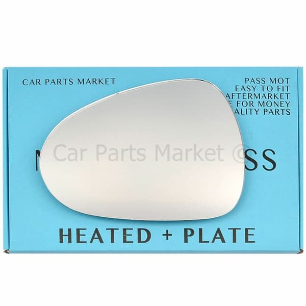 For Seat Leon 09-12 Left Passenger Flat Electric Wing Mirror Glass with Plate