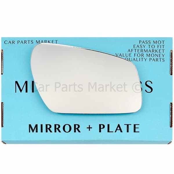 Right Driver Side Flat Wing Door Mirror Glass For Ford C-Max 2003-2009 +Plate