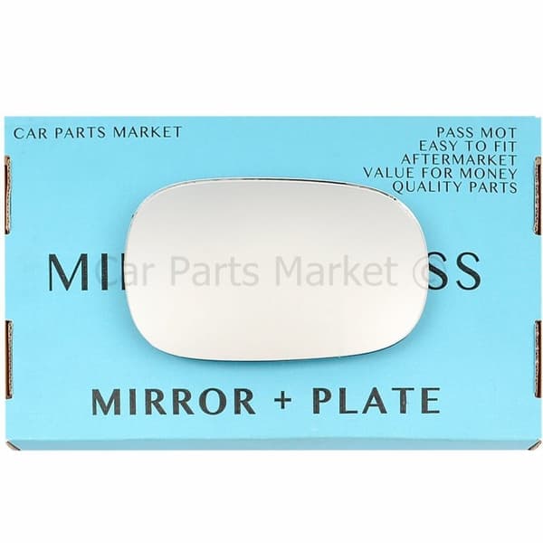For Ford Ka 96-08 Right Driver Side Flat Wing Mirror Glass with Plate