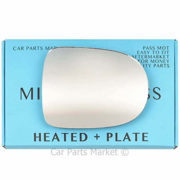 For Renault Modus 08-12 Right Driver Flat Electric Wing Mirror Glass with Plate
