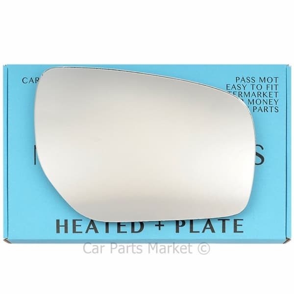 For Renault Koleos 07-16 Right Driver Flat Electric Wing Mirror Glass with Plate