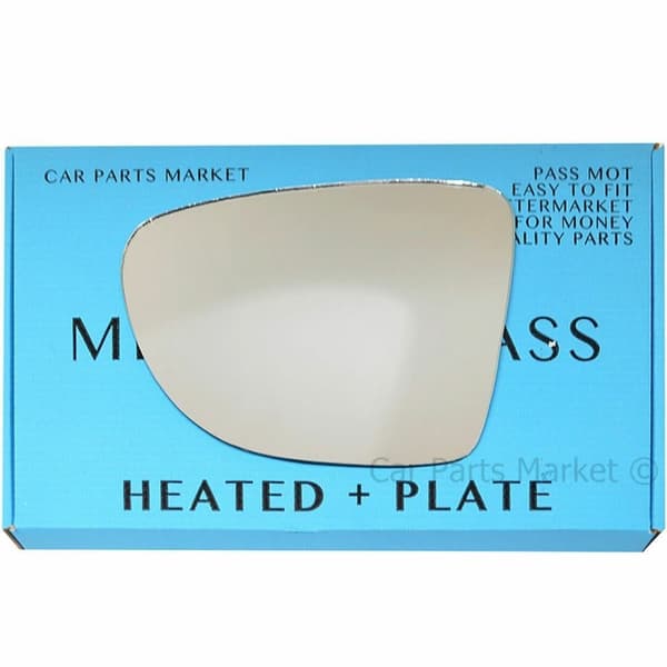 Flat Left Passenger Side Mirror Glass For Renault Clio mk4 2012-19 Heated +Plate