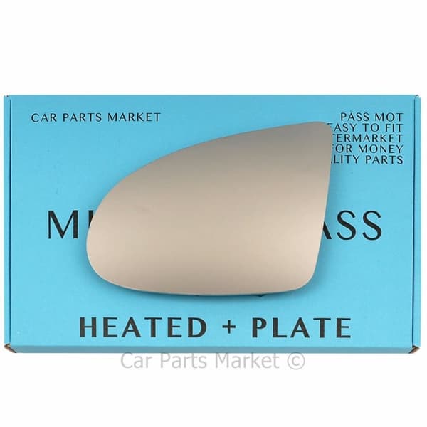 For Audi A2 99-05 Left Side Flat Electric Wing Door Mirror Glass with Plate