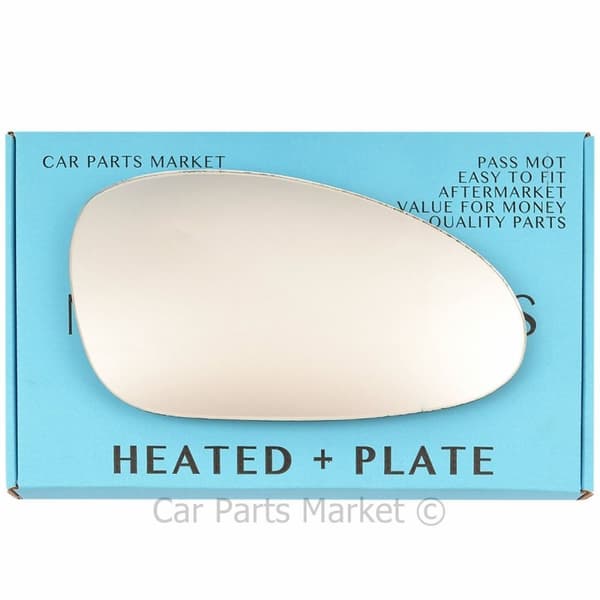 Right Side Flat Wing Mirror Glass For Porsche 911 08-11 Heated + Plate